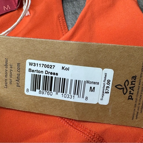 NWT Prana Orange Barton Dress size medium - Picture 12 of 16